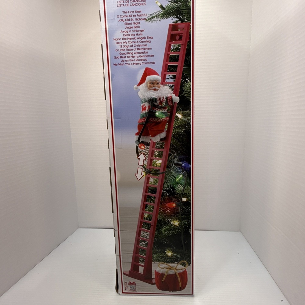Mr Christmas 40" Super Ladder Climbing Santa Musical Animatronic‎ New Free Ship